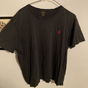 Black polo T-shirt crewneck